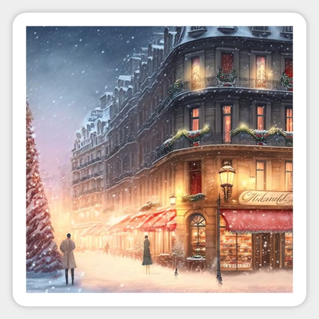 Christmas in town square VIII Sticker by RoseAesthetic